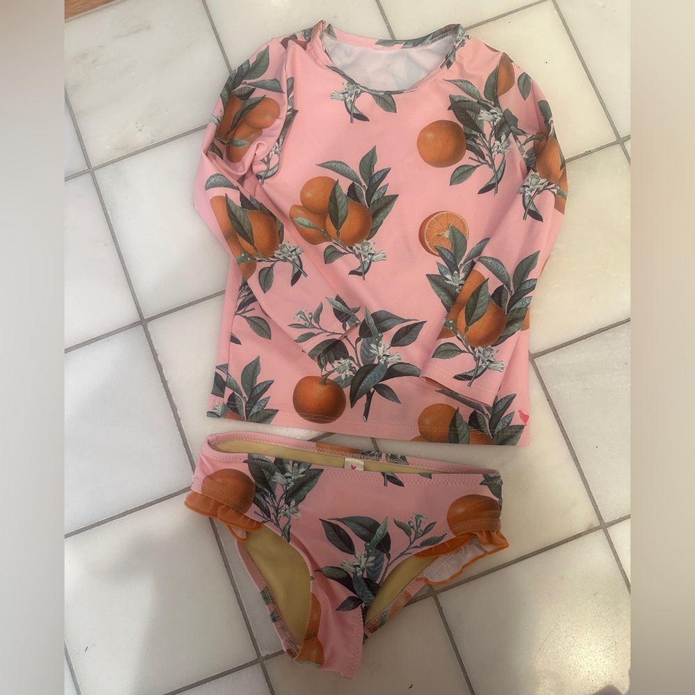 Pink Chicken Citrus Rashguard Swim Set - Picture 2 of 4